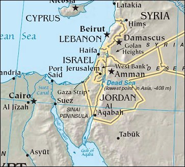 Map of Region around West Bank