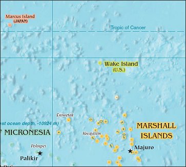 Map of Region around Wake Island