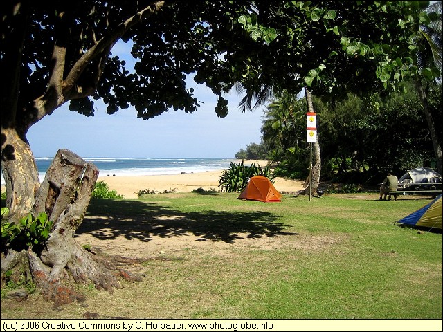Camping Site at Haena Beach
