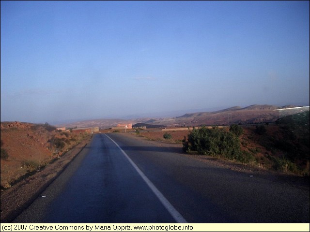 The Road from Marrakech to the Atlas Mountains