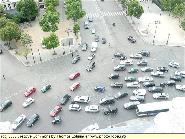 Traffic Jam at Arc de Triomphe